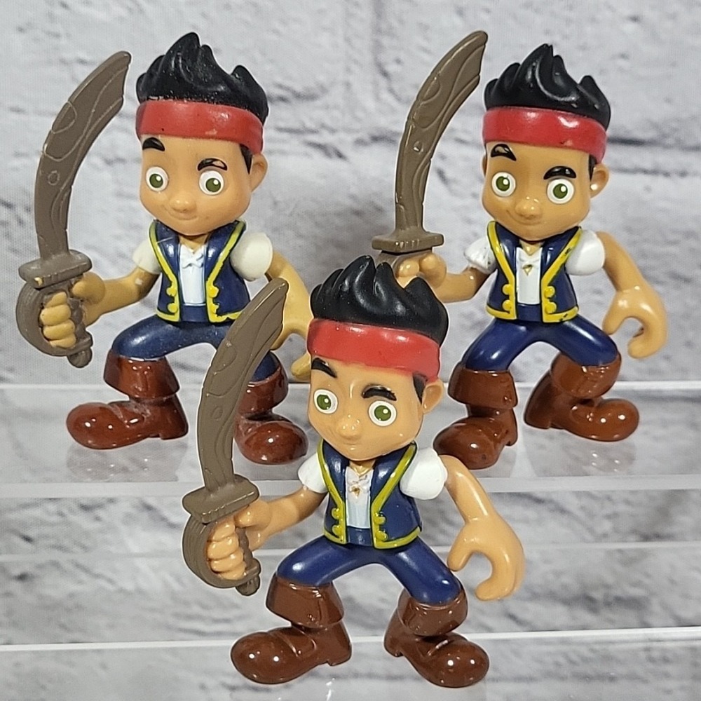 Jake and the Never Land Pirates with Sword‎ 3" Figure Matching Lot Of 3 Disney